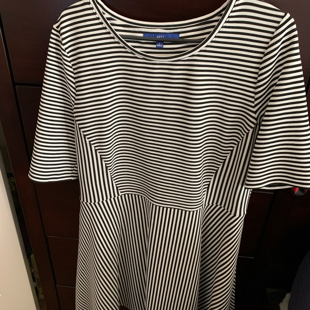 Apt 9 black and white Striped Dress
